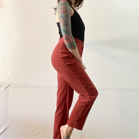 Vintage Draper’s & Damon’s Women’s Rust High-Waist Orange Trousers Size 4P - Picture 4 of 11
